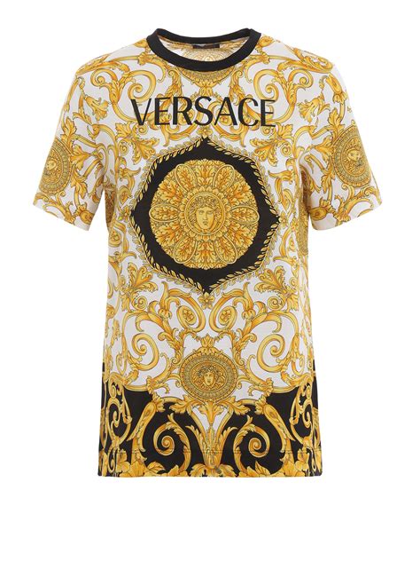 baroque t shirt versace|plain white Versace shirt.